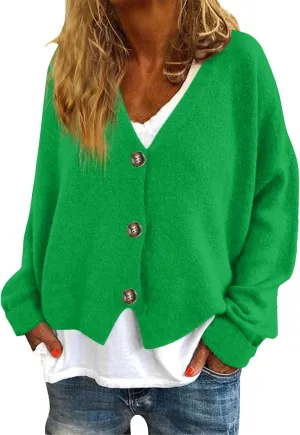 Fuzzy Fleece Cardigan for Women,2024 Fashion Cardigan Oversized Button Down Long Sleeve V Neck Jackets Coat