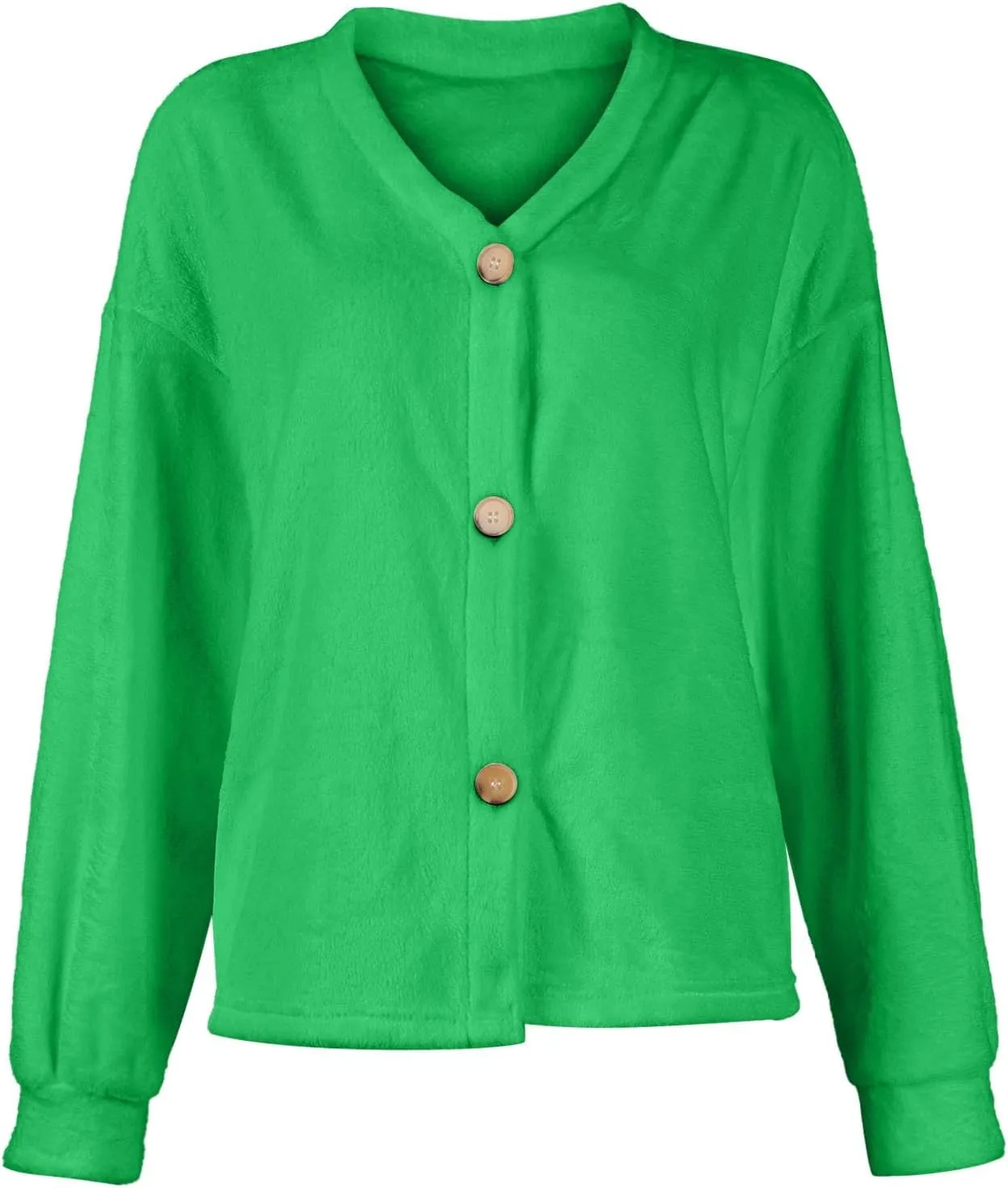 Fuzzy Fleece Cardigan for Women,2024 Fashion Cardigan Oversized Button Down Long Sleeve V Neck Jackets Coat