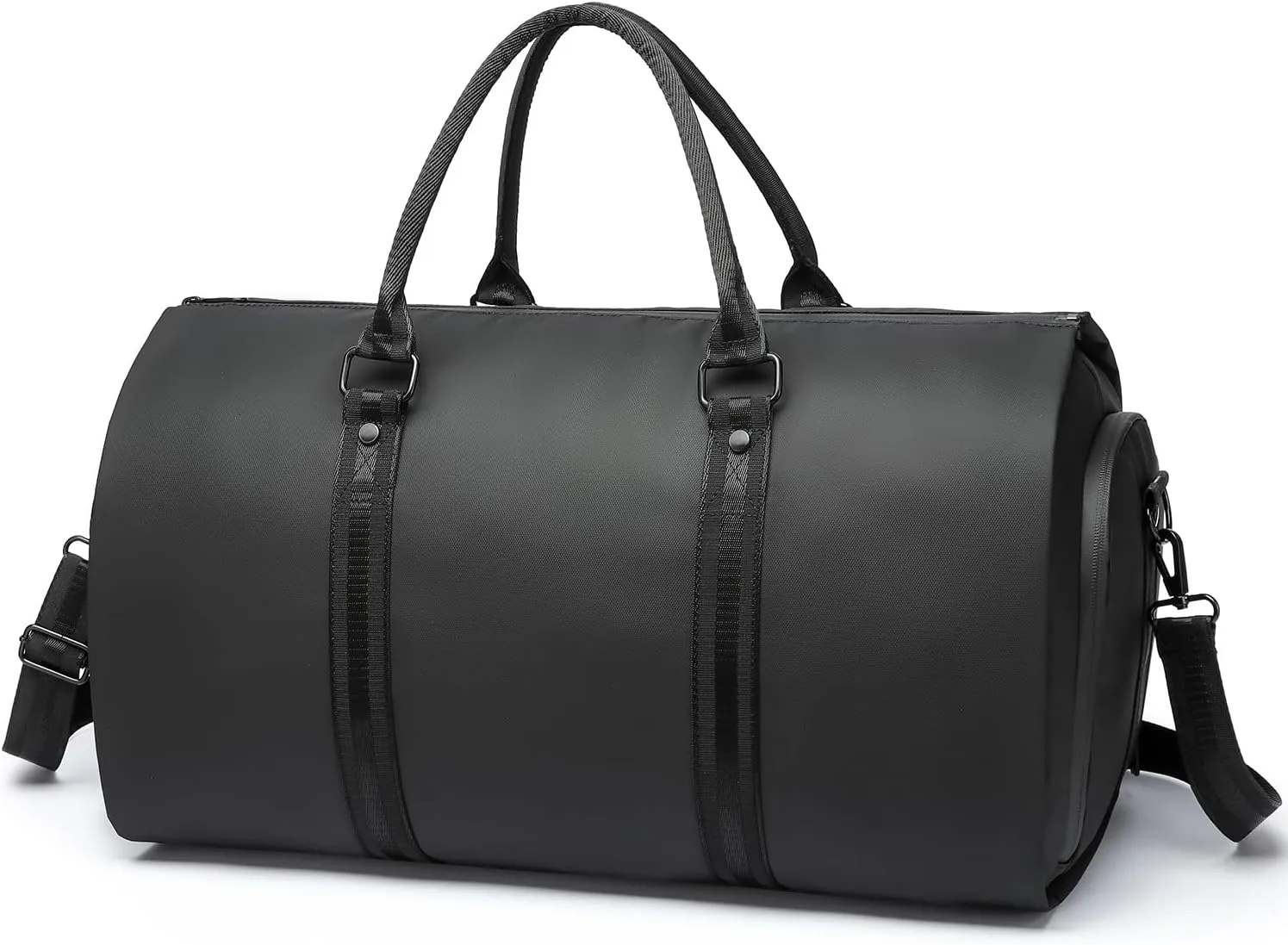 Garment Duffle Bags for Travel, OEIPSMK Convertible Carry on Leather Garment Bag for Men Women, 2 in 1 Waterproof Weekender Suit Travel Bags with Shoe Compartment for Traveling & Business Trips, Black