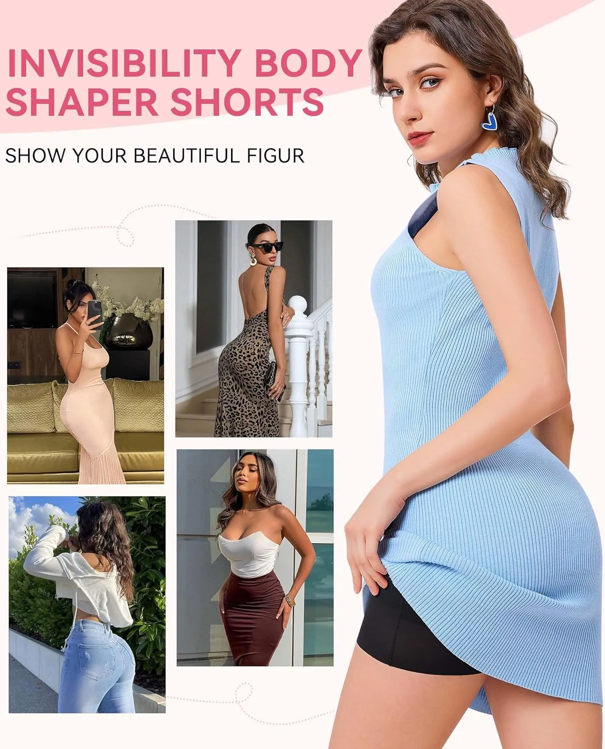 Gotoly Shapewear Tummy Control Mid-Waist Body Shaper Shorts Butt Lifting Panties Shapewear Shorts