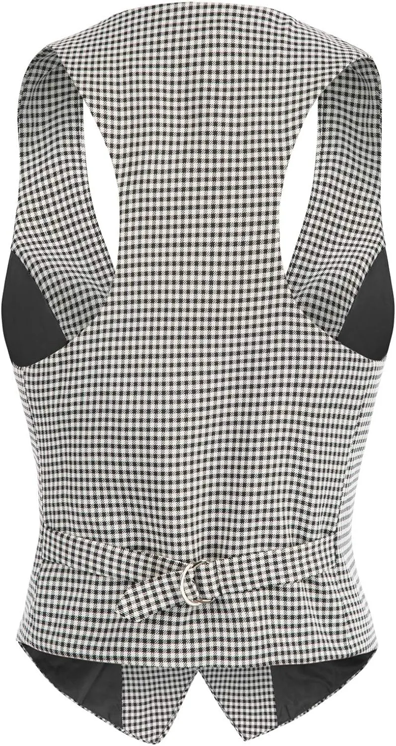 GRACE KARIN Womens Vest Top 2025 Trendy Academia Steampunk Waistcoat Racerback Vest BlazerRuns Small, Suggest Size Up