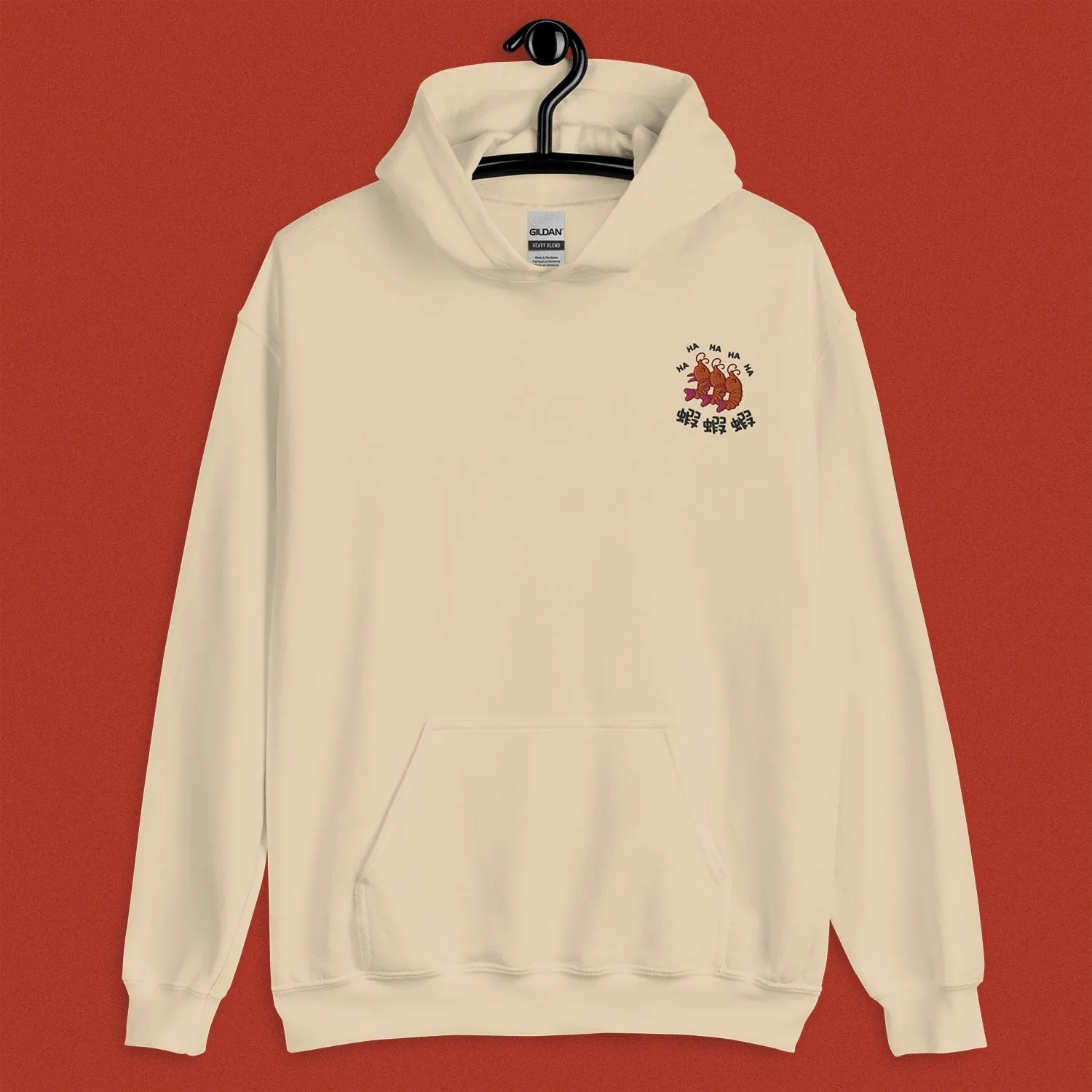 Ha Ha Ha (Shrimp) Embroidered Hoodie