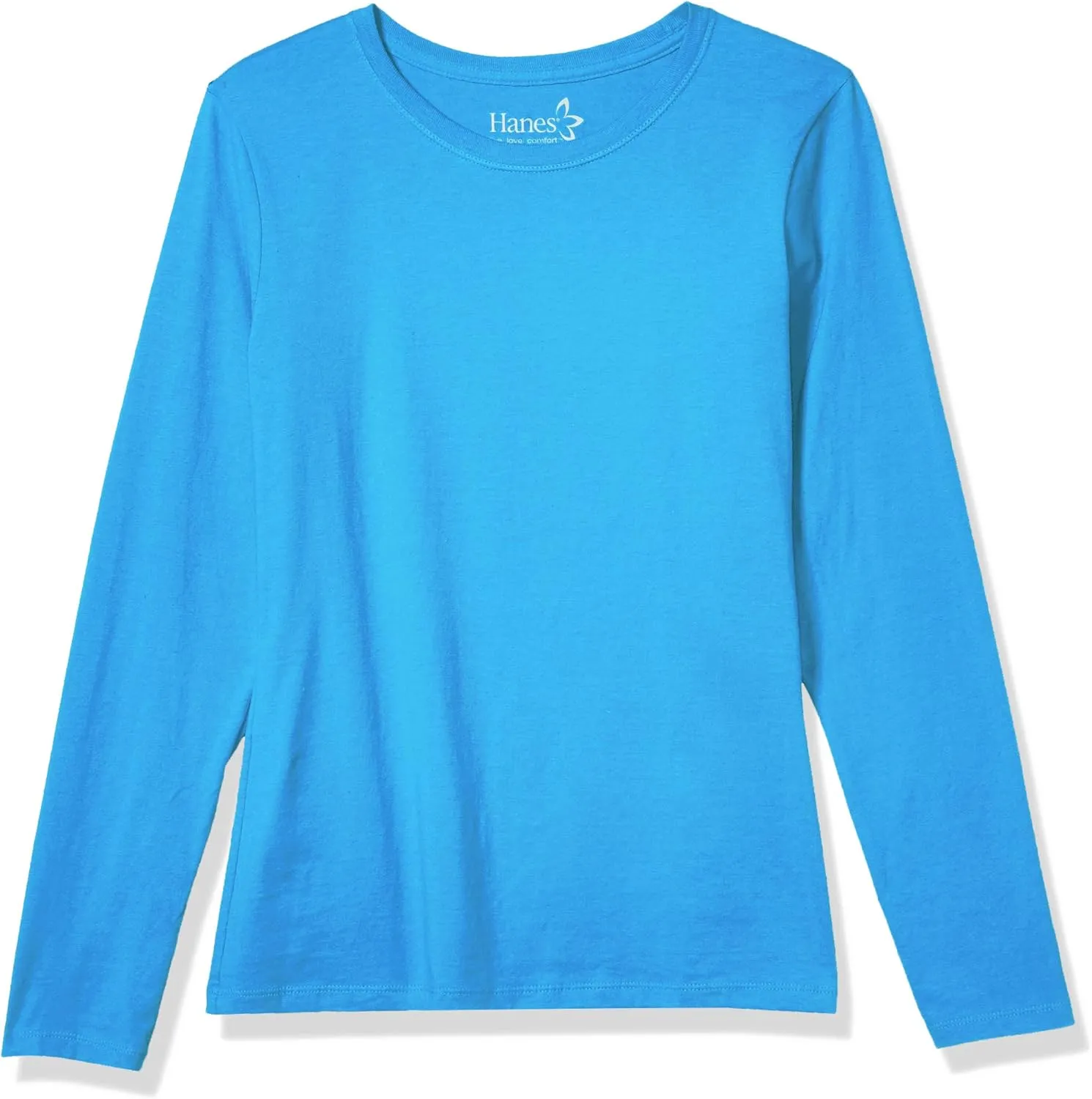 Hanes Women's Long Sleeve Cotton T-Shirt, Lightweight Crewneck Tee for Women, Modern Fit