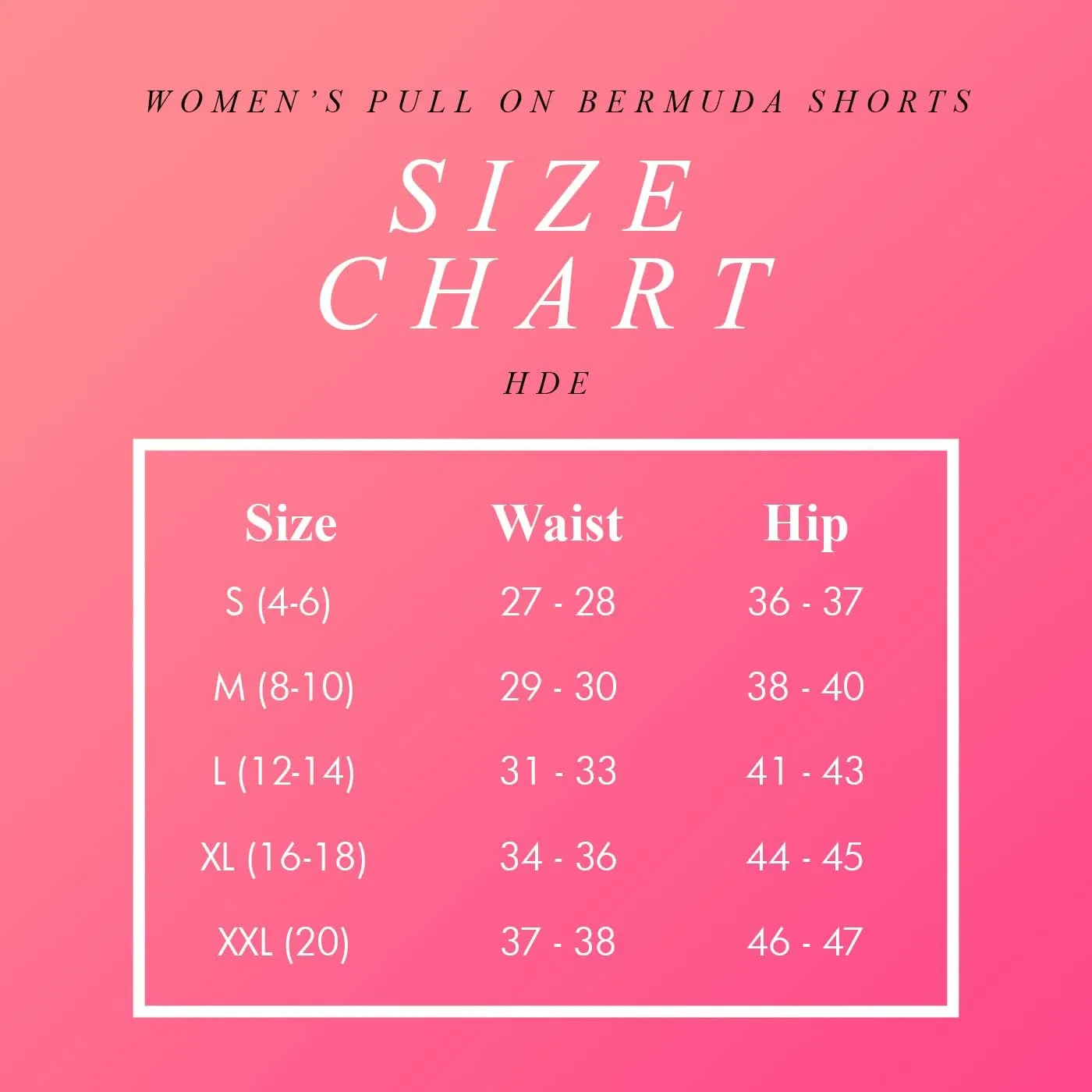 HDE Women's Pull On Bermuda Shorts Mid Rise 10" Inseam Shorts with Pockets