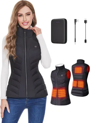Heated Vest for Women With Battery Pack - Electric Lightweight Rechargeable Fleece Jacket