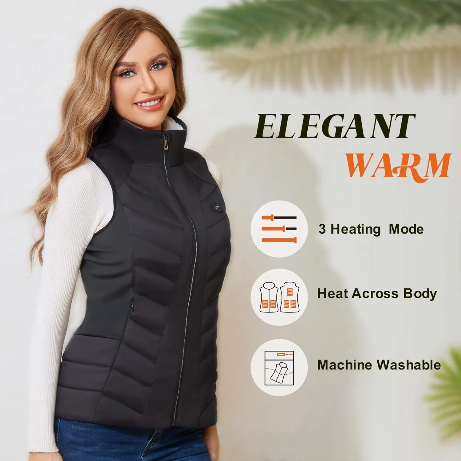 Heated Vest for Women With Battery Pack - Electric Lightweight Rechargeable Fleece Jacket