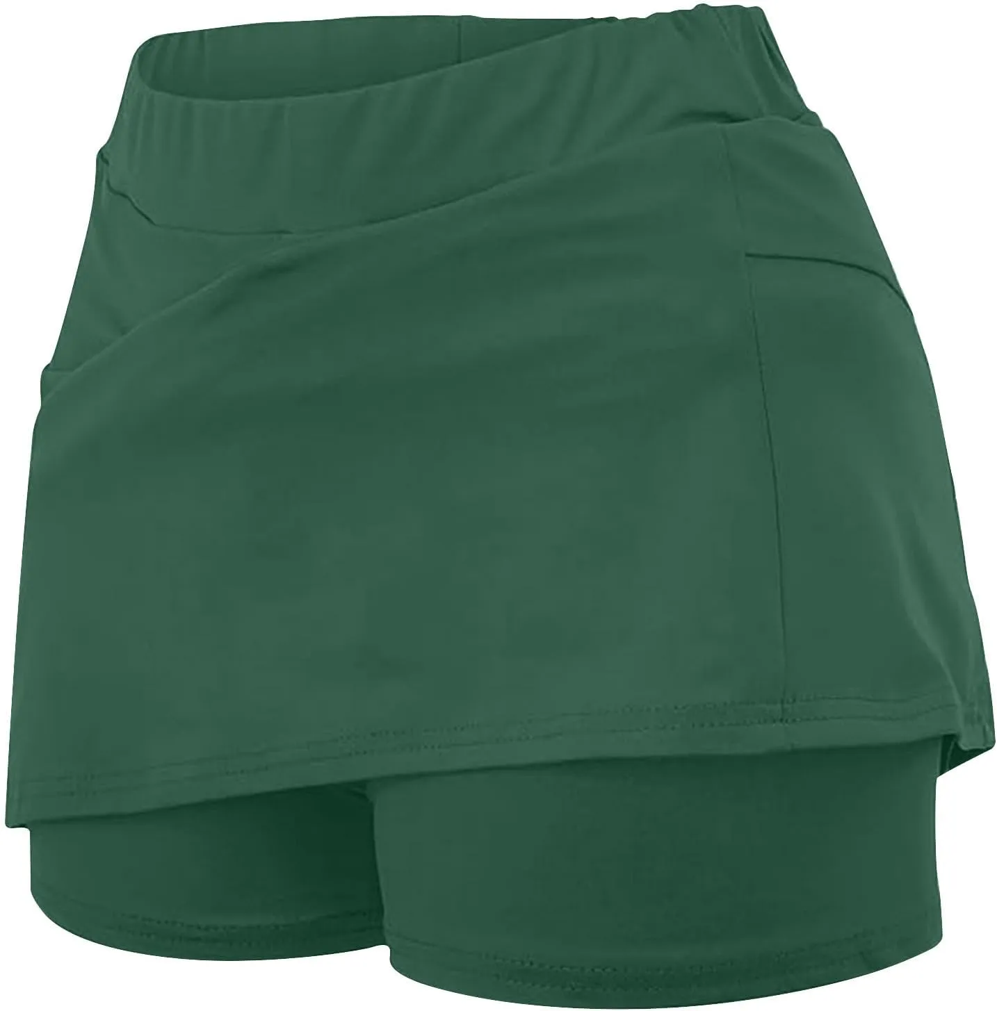 HGps8w Women's Tennis Skirt with Bulit in Shorts, Solid Color Casual Workout Running Golf Athletic Activewear Skorts