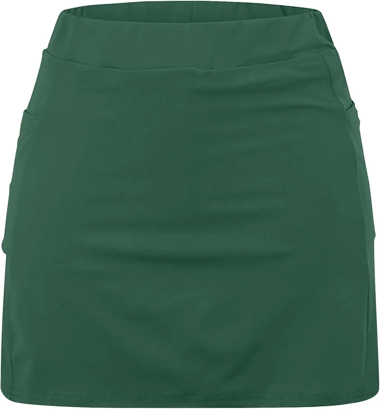 HGps8w Women's Tennis Skirt with Bulit in Shorts, Solid Color Casual Workout Running Golf Athletic Activewear Skorts