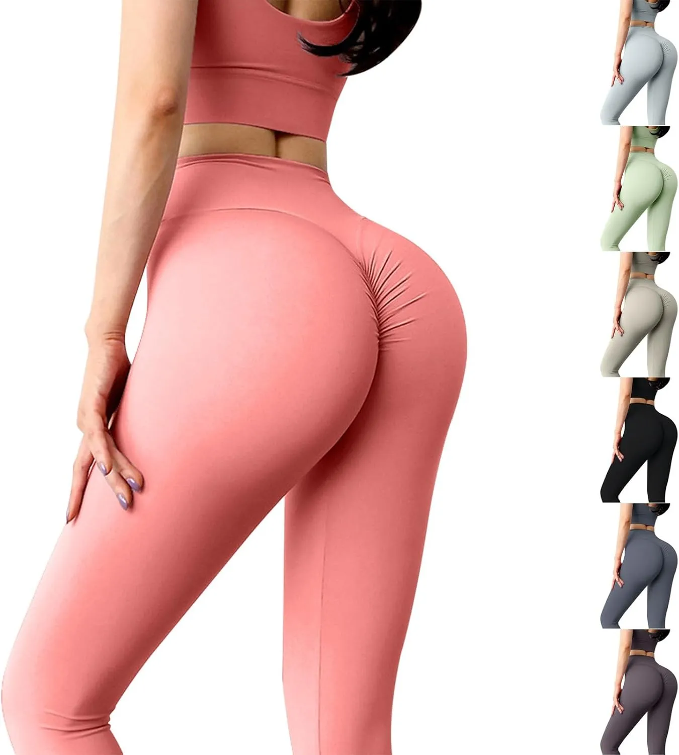 High Waist Yoga Leggings, Tummy Control Pants Butt Lifting Workout Yoga Pants