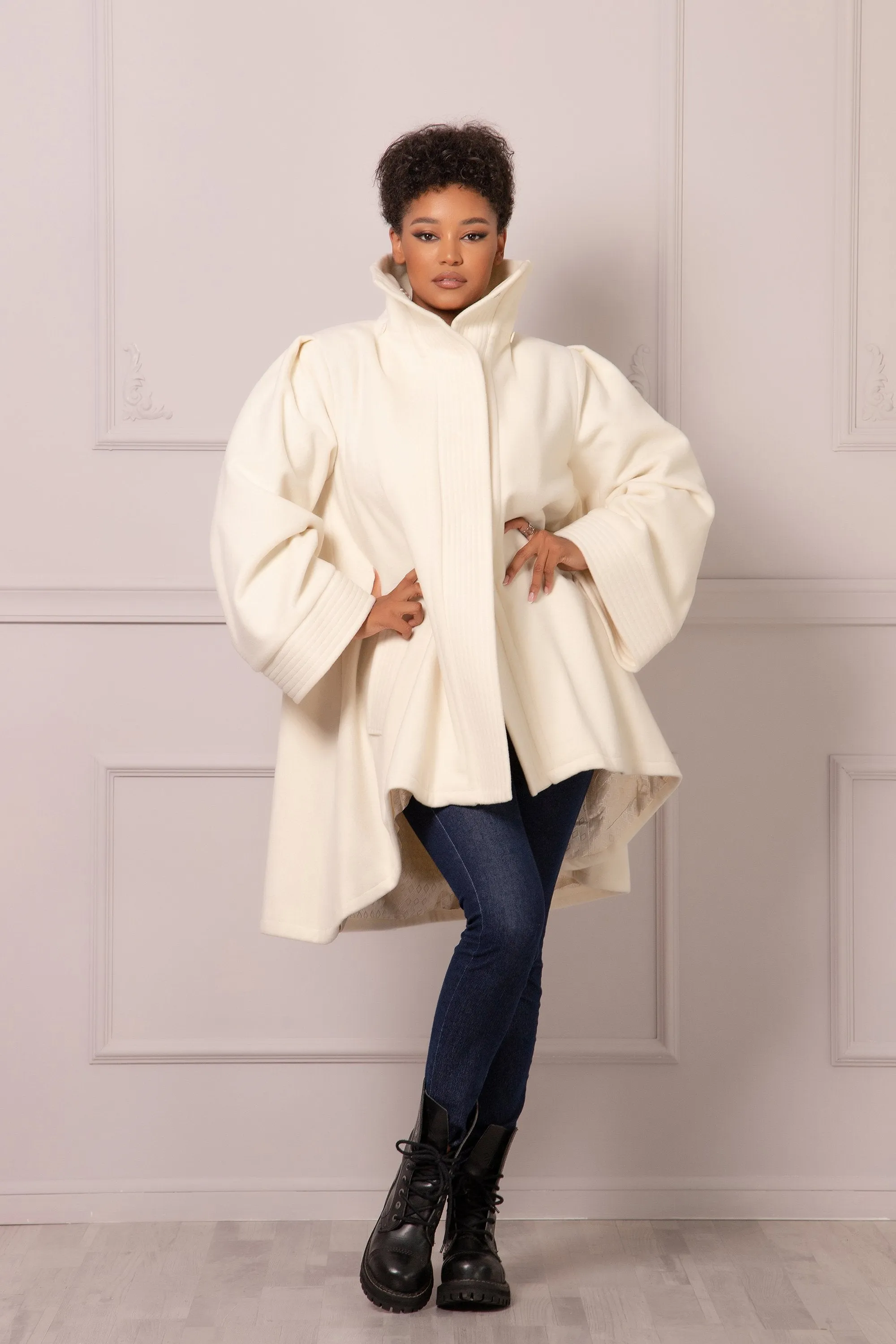 HOODED CAPE COAT