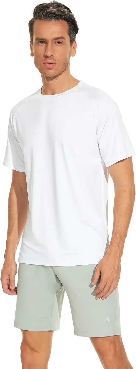 icyzone Workout Shirts for Men, Quick-Dry Athletic Gym Exercise Running Short Sleeves Tee