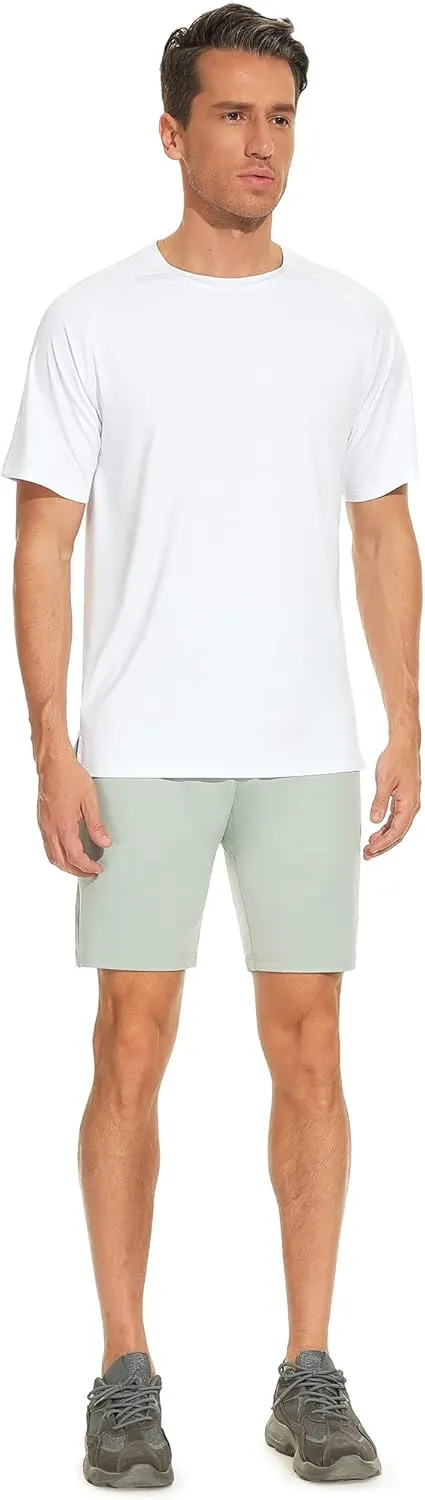 icyzone Workout Shirts for Men, Quick-Dry Athletic Gym Exercise Running Short Sleeves Tee