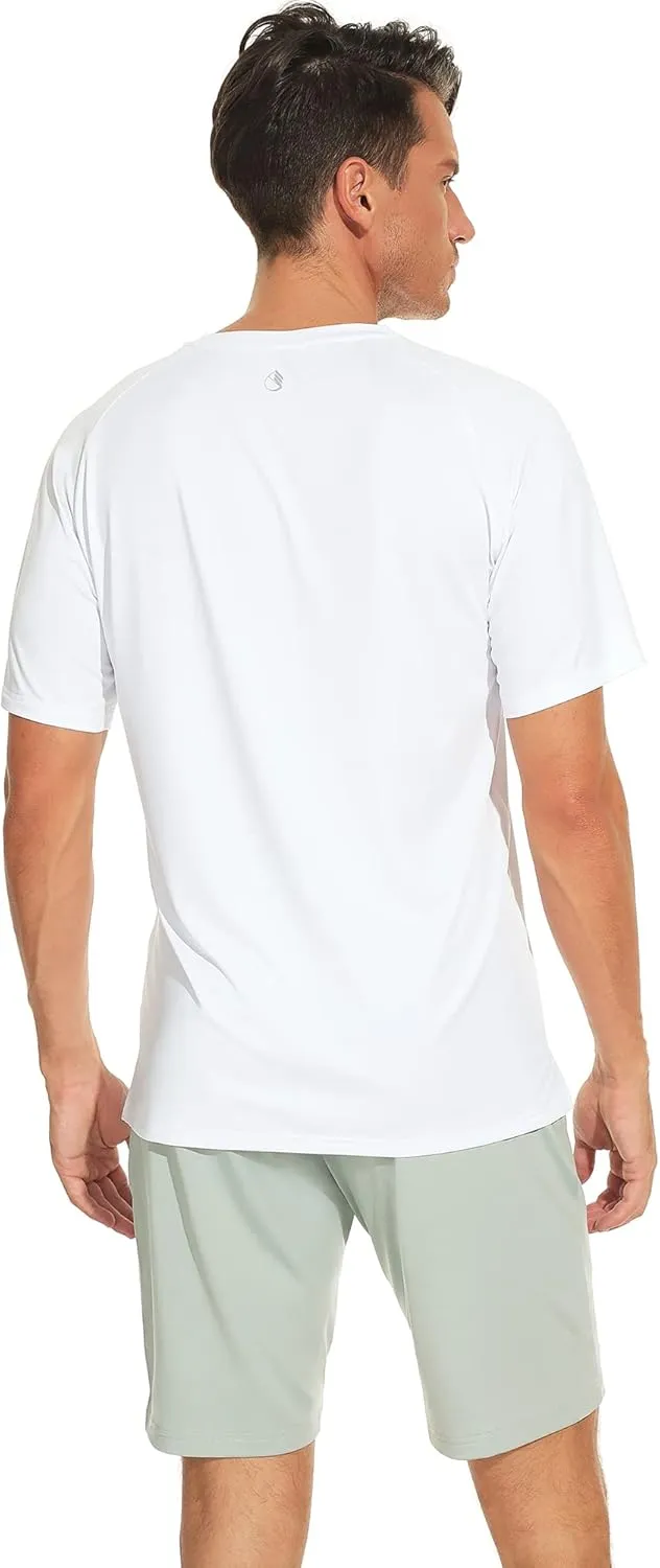 icyzone Workout Shirts for Men, Quick-Dry Athletic Gym Exercise Running Short Sleeves Tee