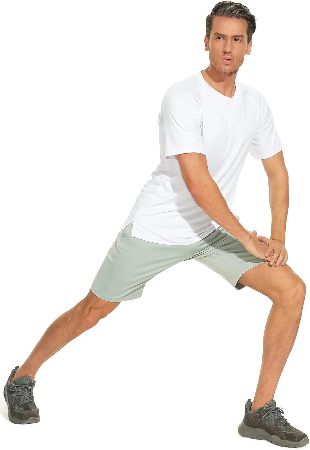 icyzone Workout Shirts for Men, Quick-Dry Athletic Gym Exercise Running Short Sleeves Tee