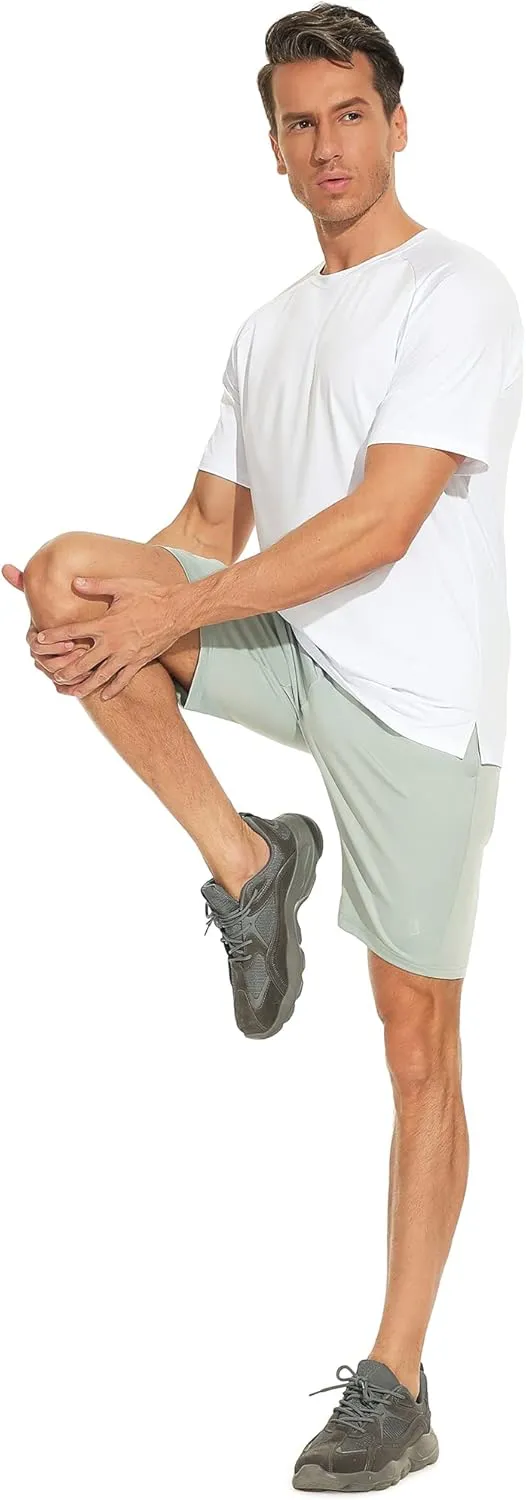 icyzone Workout Shirts for Men, Quick-Dry Athletic Gym Exercise Running Short Sleeves Tee