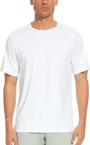 icyzone Workout Shirts for Men, Quick-Dry Athletic Gym Exercise Running Short Sleeves Tee