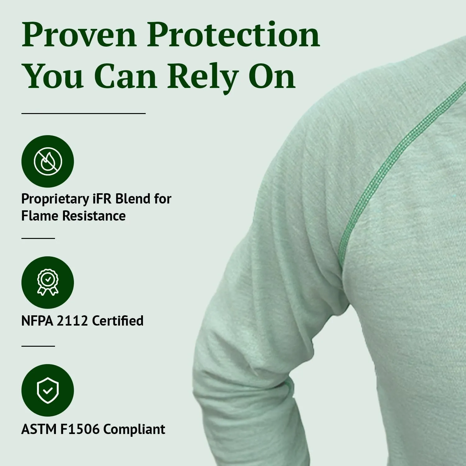 iFR Base Layer - Mens Long Sleeve Tee Shirts - Fire Resistant Shirts for Men - Fire Resistant Clothing