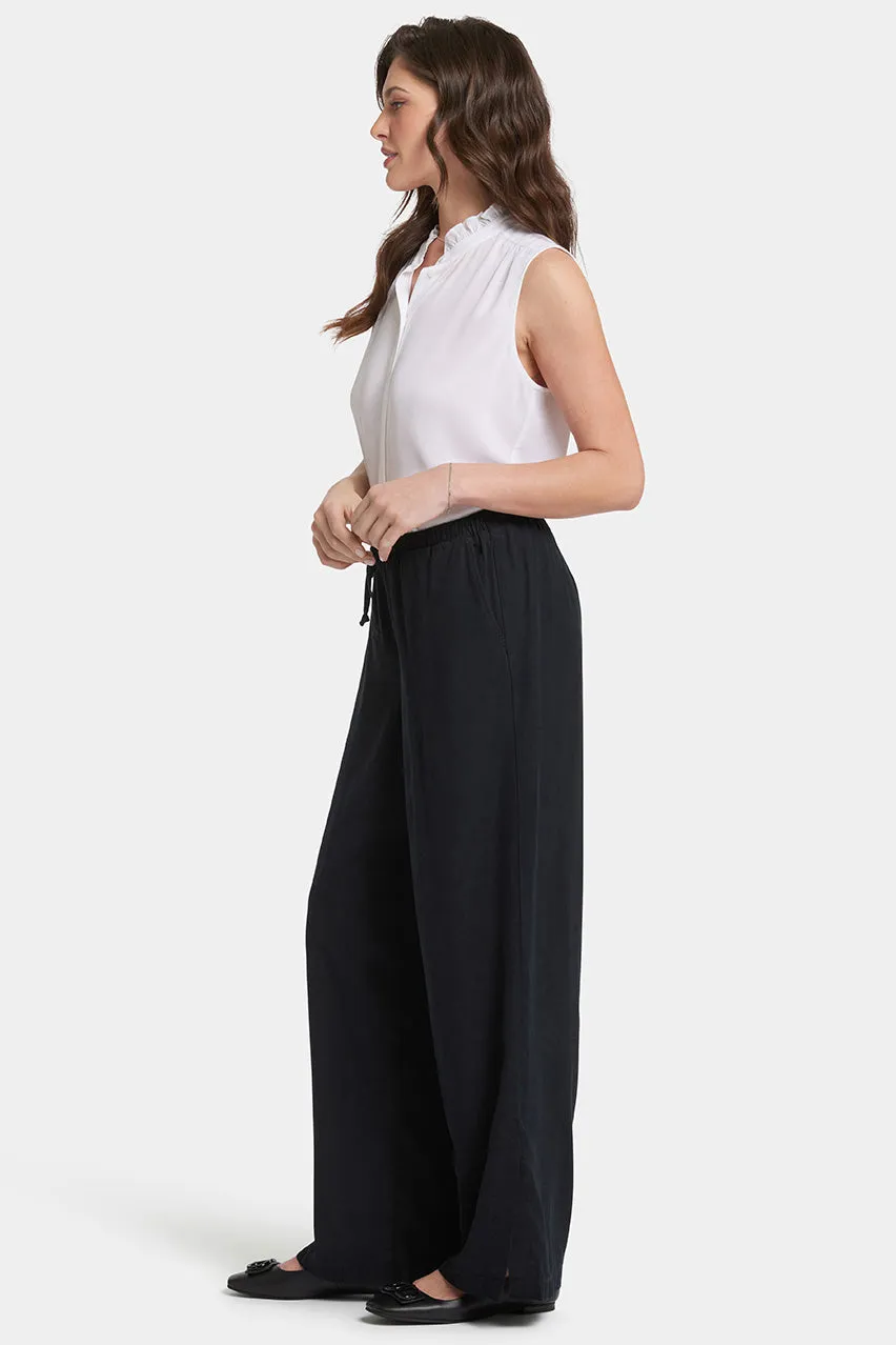 Jayne Wide Leg Pull-On Pants | Overdye Black