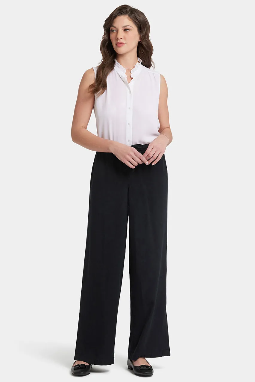 Jayne Wide Leg Pull-On Pants | Overdye Black