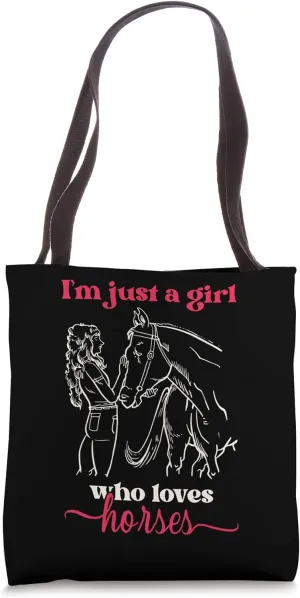 Just A Girl Who Love Horses Equestrian Saddle Horse Tote Bag