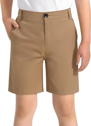 KEREDA Boys School Uniform Golf Shorts Pull On Preppy Shorts Kids Clothes with Pockets