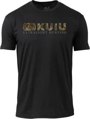 KUIU Valo Block Logo T-Shirt - Men's Lightweight Cotton-Poly Blend, Pre-Washed, Soft Crew Neck Tee Grey
