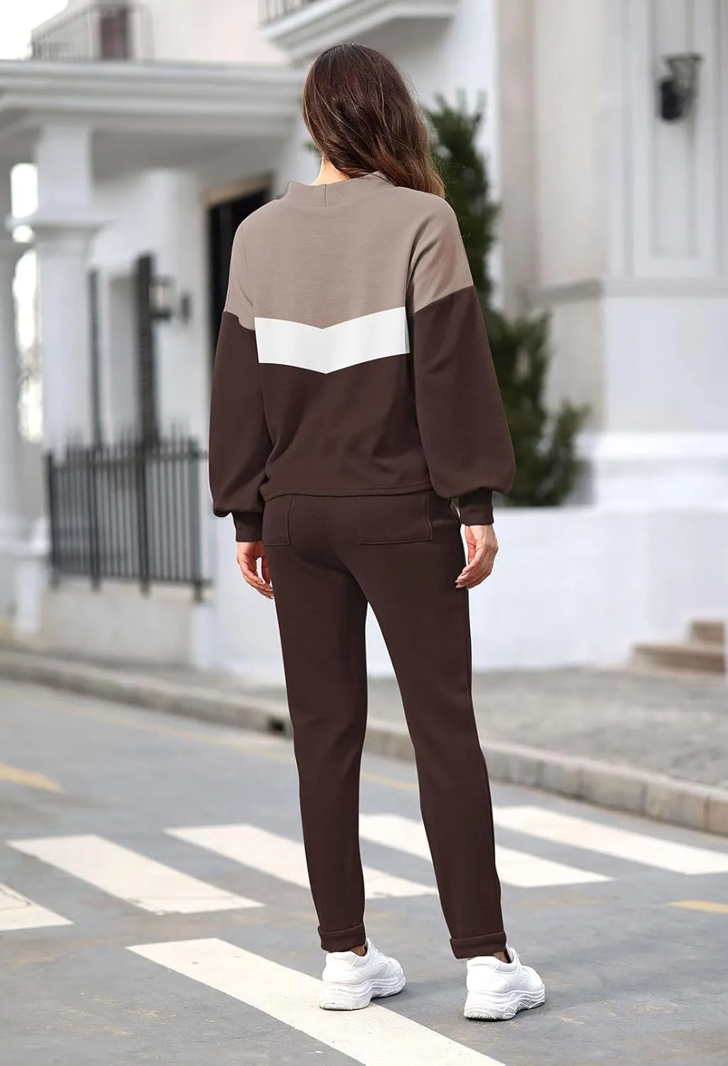 LaSuiveur Women's Two Piece Outfits Sweater Sets Knit Pullover with Drawstring Long Pants Tracksuit Lounge Set