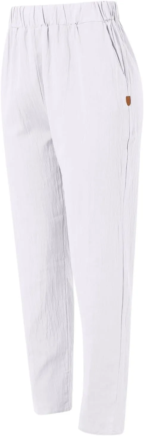 LCMTWX Casual Pants for Women with Pockets Loose Women Waist Pants Long Straight Women's Casual Pants Womens Clothing Black