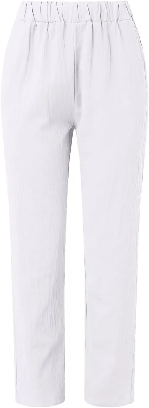 LCMTWX Casual Pants for Women with Pockets Loose Women Waist Pants Long Straight Women's Casual Pants Womens Clothing Black