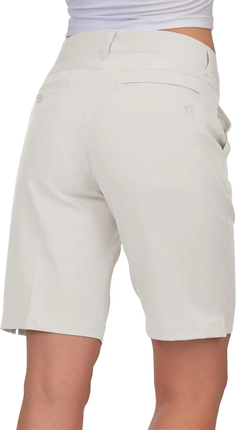 Lesmart Womens Golf Shorts Lightweight Stretch Relaxed Fit Knee Length Ladies Bermuda Shorts