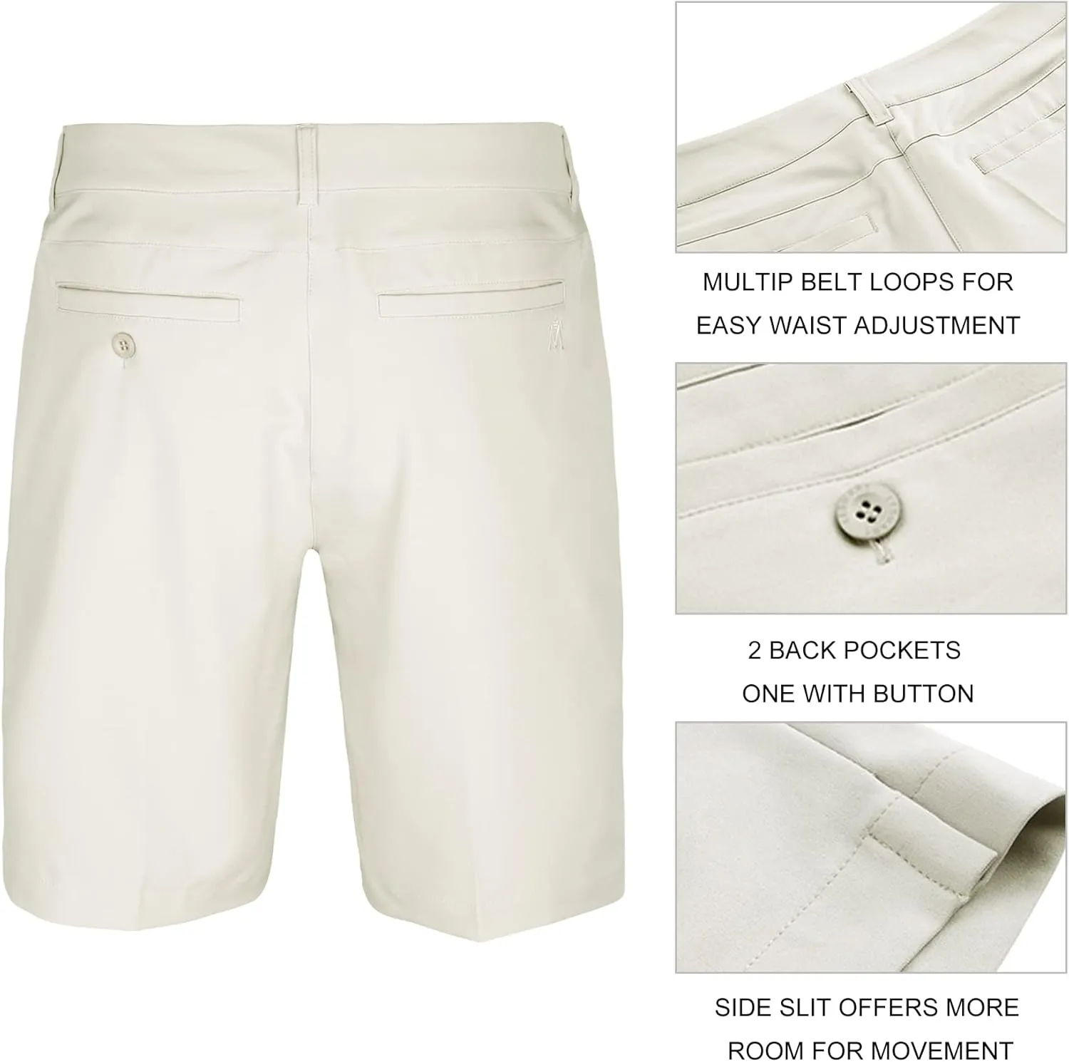 Lesmart Womens Golf Shorts Lightweight Stretch Relaxed Fit Knee Length Ladies Bermuda Shorts