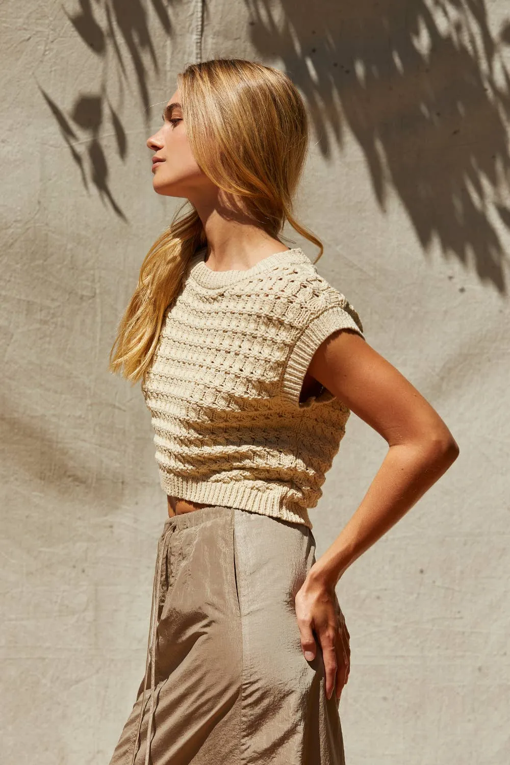 Lexie Textured Sweater Knit Crop Top
