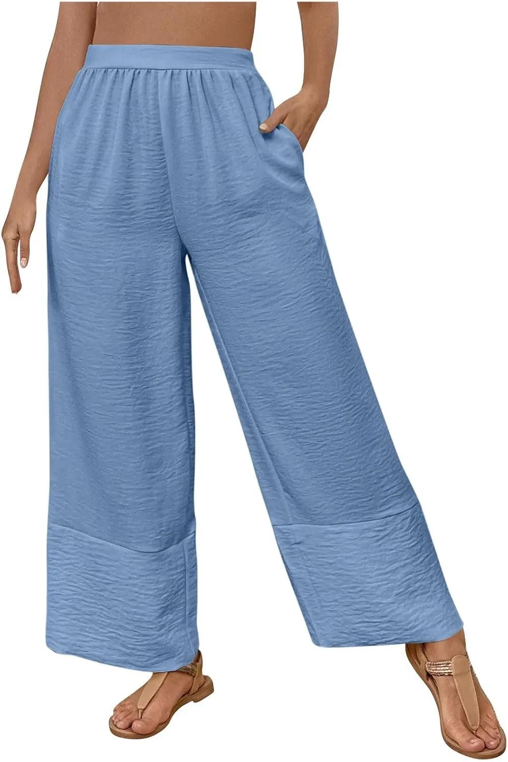 Liene Pants for Women,Womens Casual Summer 2025 Drawstring Elastic High Waist Pant Comfy Woman Trousers