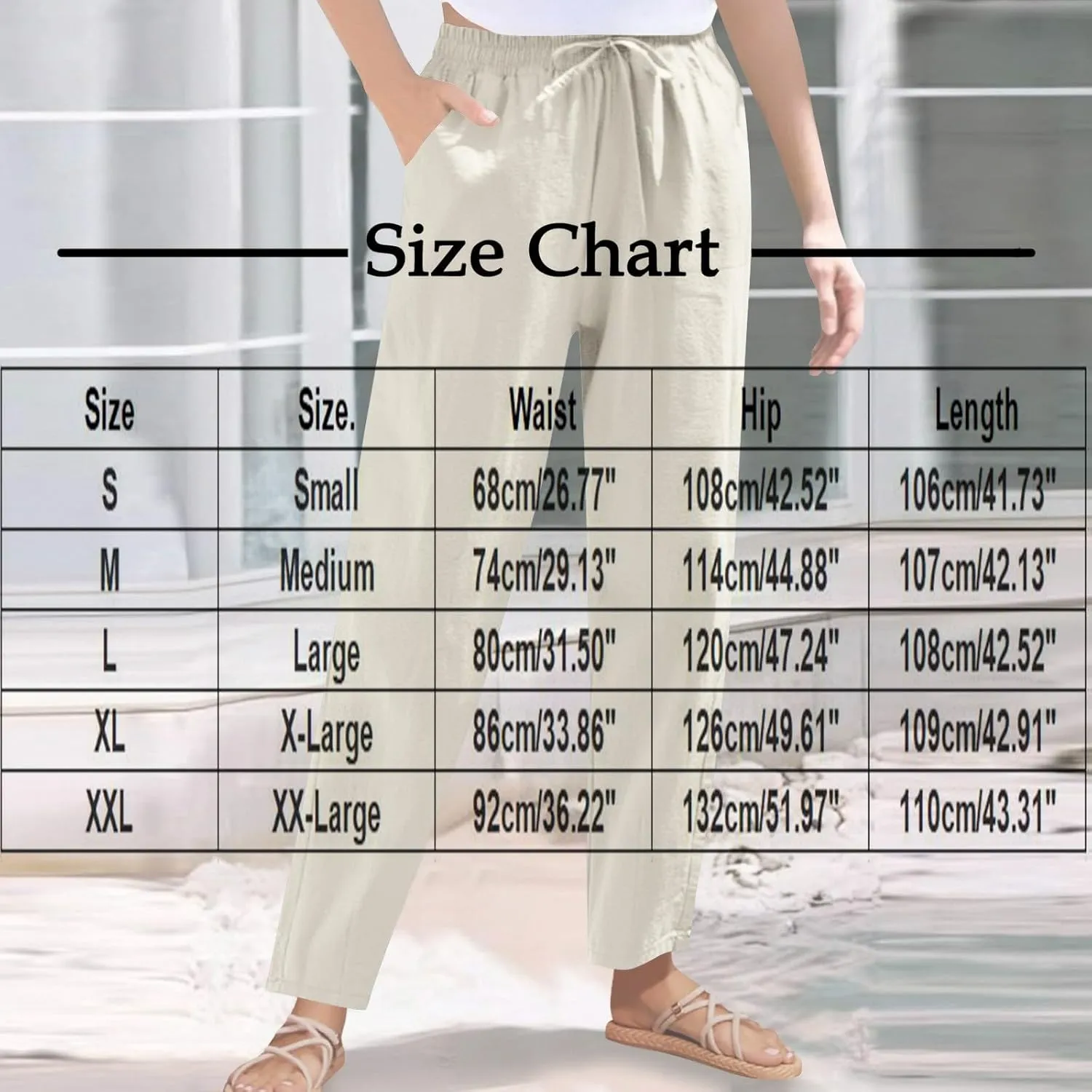Liene Pants for Women,Wwomens Casual Summer 2025 Drawstring Elastic High Waist Pant Comfy Solid Color Trouser