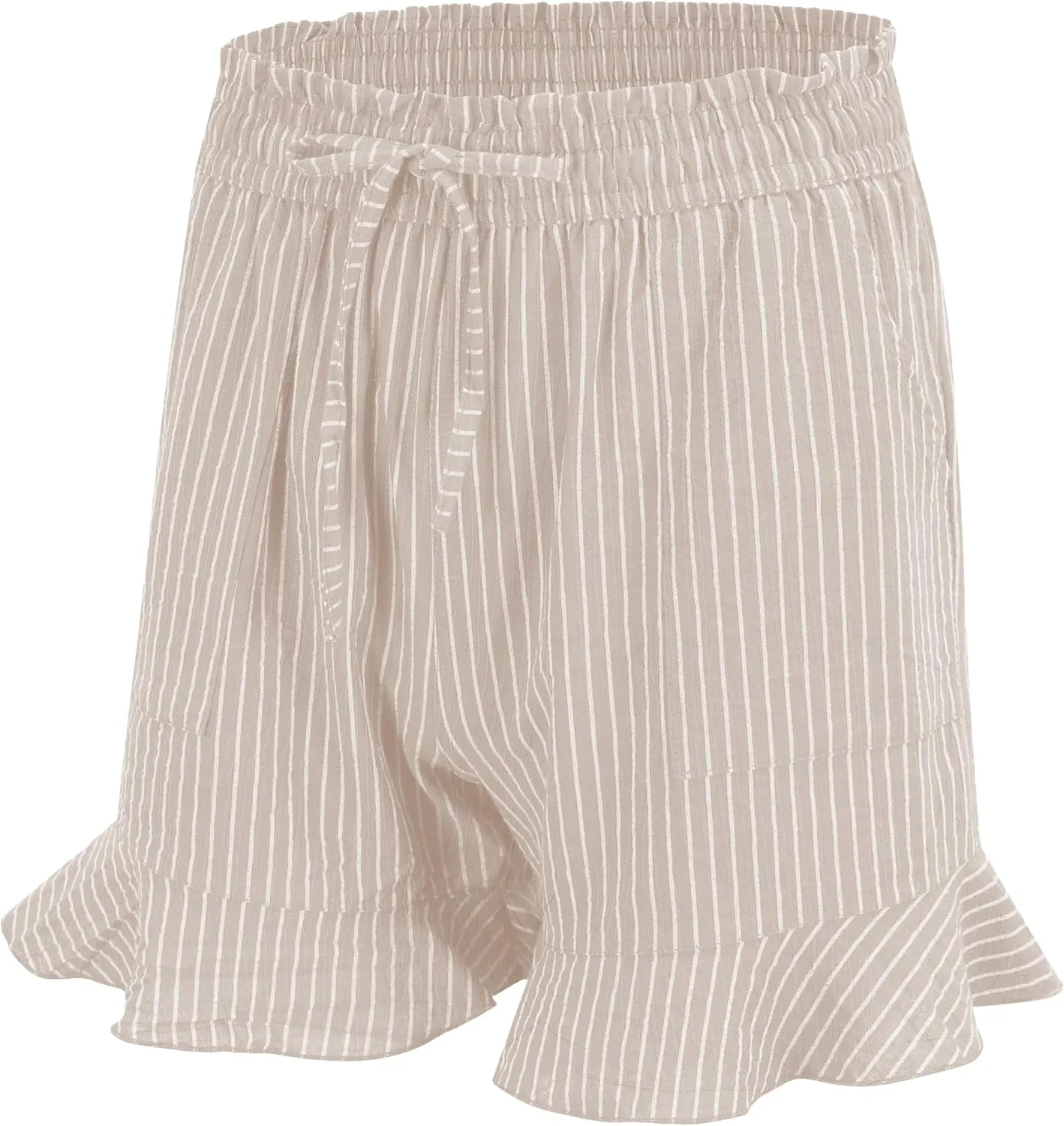LNX Womens Linen Shorts High Waisted Wide Leg Drawstring Summer Beach Shorts with Pockets
