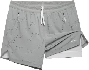 maamgic Mens 2 in 1 Running Shorts 5" Gym Workout Shorts with Zipper Pockets