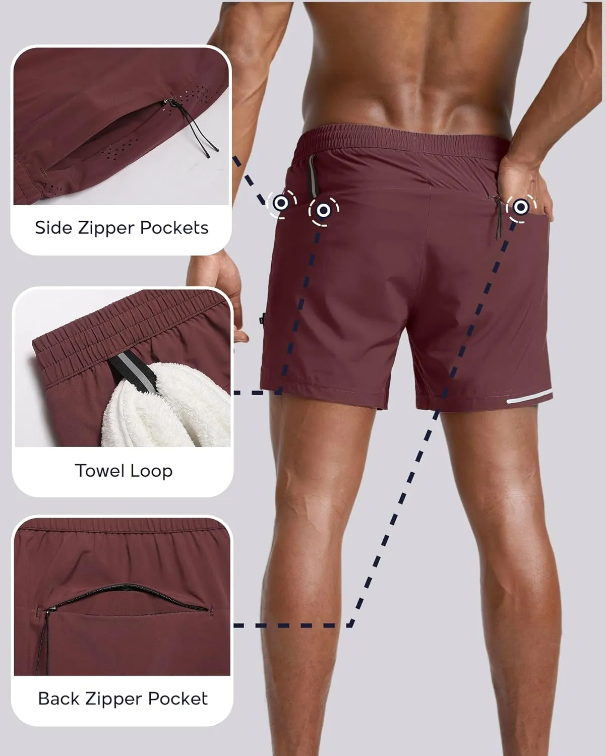 maamgic Men's Athletic Running Shorts with Liner Ultra Lightweight Workout Shorts 5"/ 7"