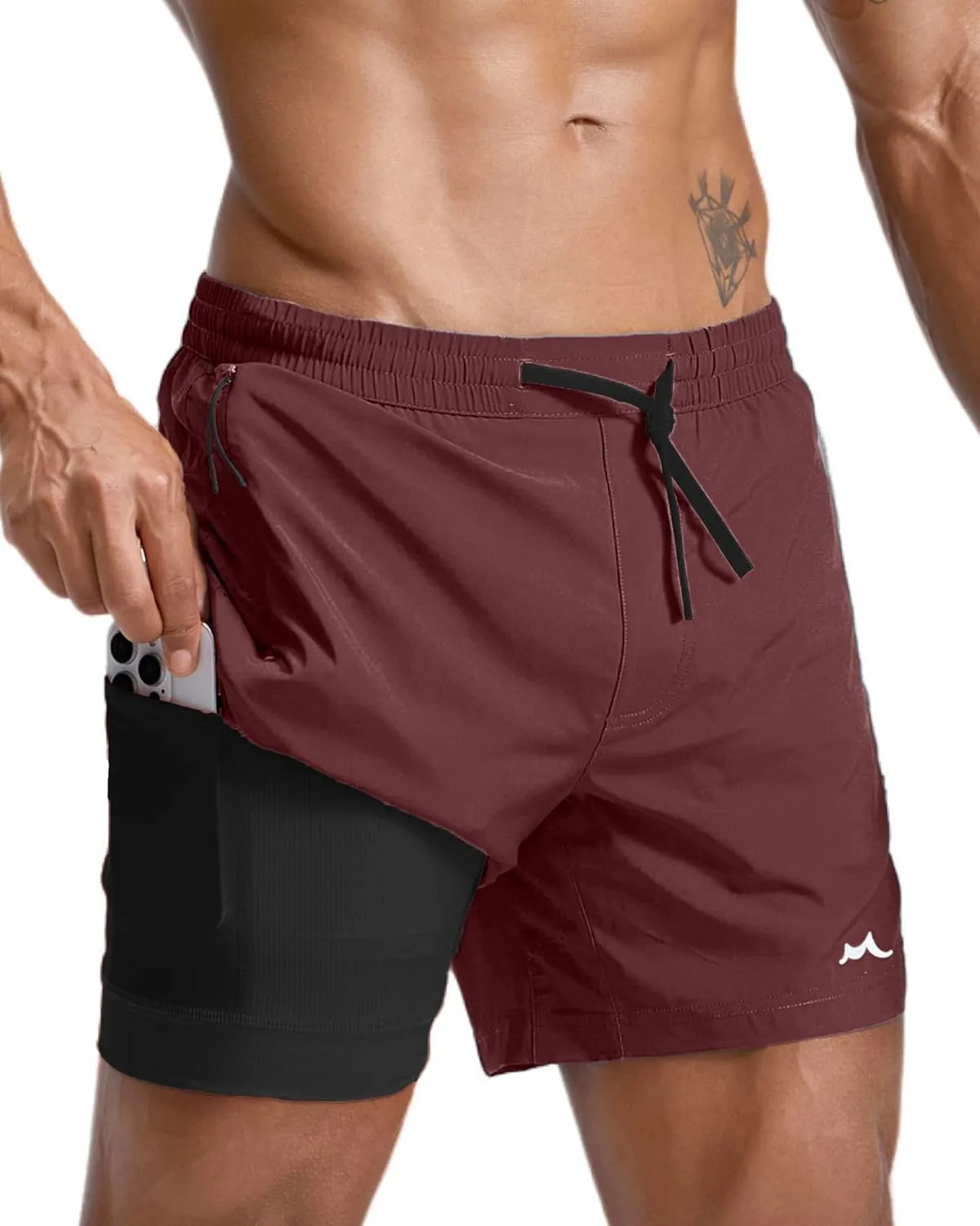 maamgic Men's Athletic Running Shorts with Liner Ultra Lightweight Workout Shorts 5"/ 7"