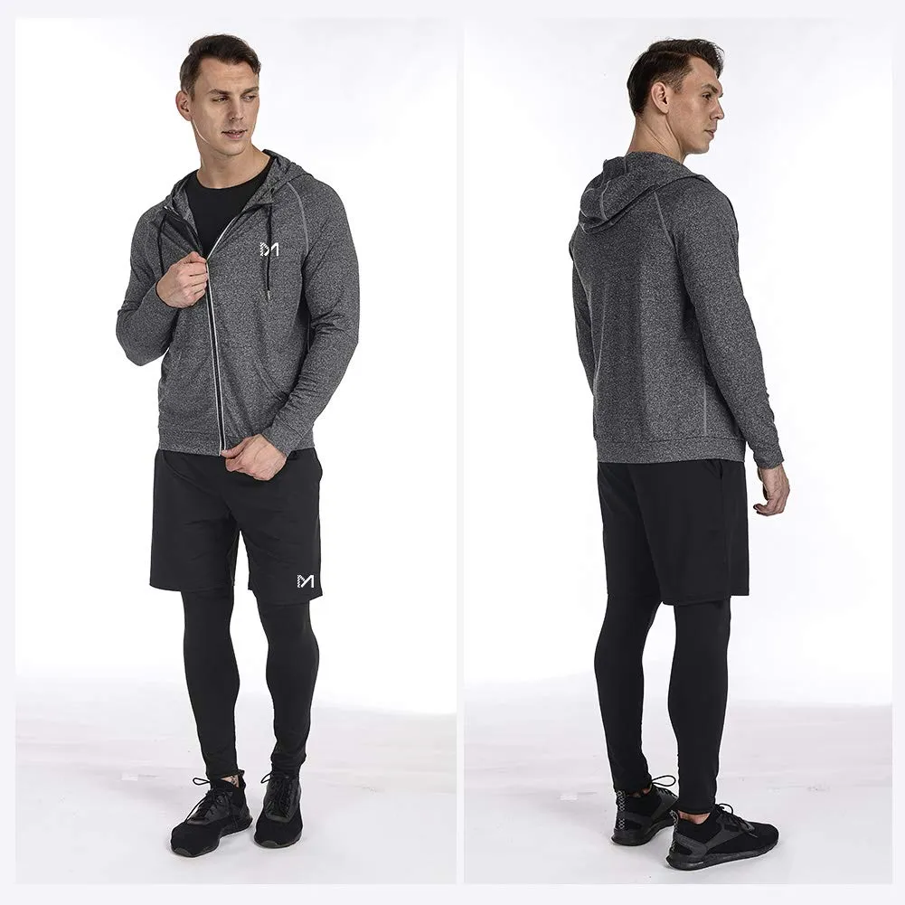 MEETYOO Tee Shirt Compression Homme, Legging Sport Short Fitness T Shirt Manches Courtes Collant Gym Running Vetement pour Jogging Musculation