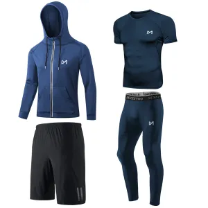MEETYOO Tee Shirt Compression Homme, Legging Sport Short Fitness T Shirt Manches Courtes Collant Gym Running Vetement pour Jogging Musculation