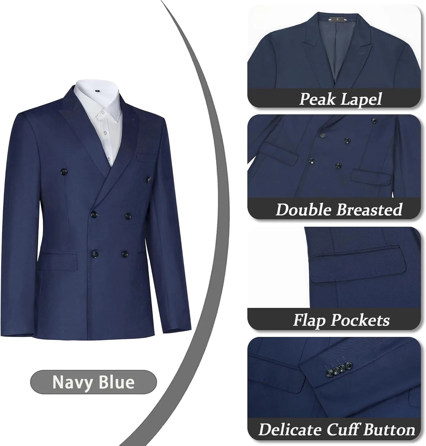 Men Suits Slim Fit 2 Piece Suit for Wedding Peak Lapel Suit Jacket Pants Set Business Formal Suits Prom Tuxedos