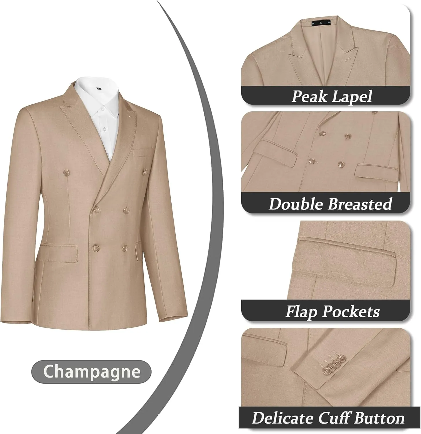 Men Suits Slim Fit 2 Piece Suit for Wedding Peak Lapel Suit Jacket Pants Set Business Formal Suits Prom Tuxedos