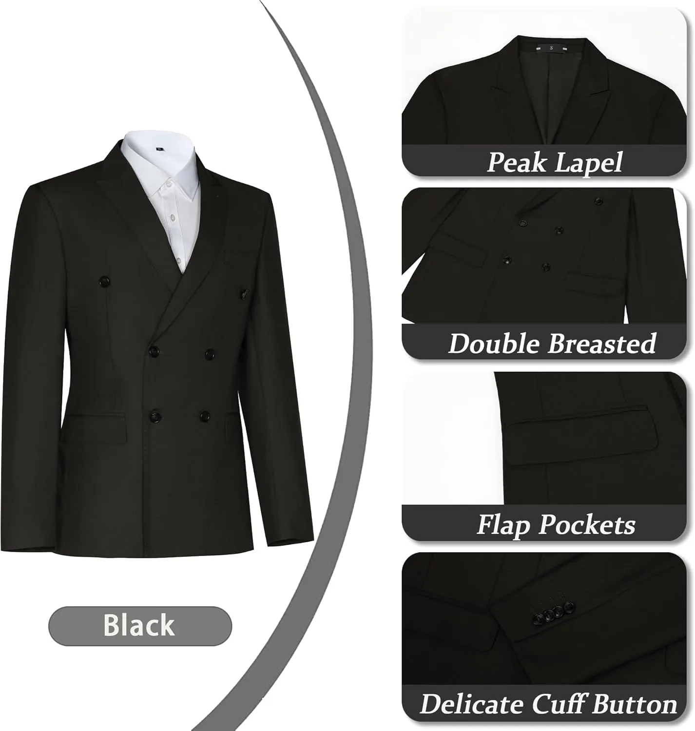 Men Suits Slim Fit 2 Piece Suit for Wedding Peak Lapel Suit Jacket Pants Set Business Formal Suits Prom Tuxedos