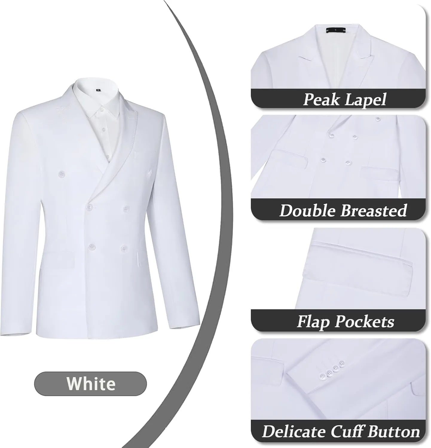 Men Suits Slim Fit 2 Piece Suit for Wedding Peak Lapel Suit Jacket Pants Set Business Formal Suits Prom Tuxedos