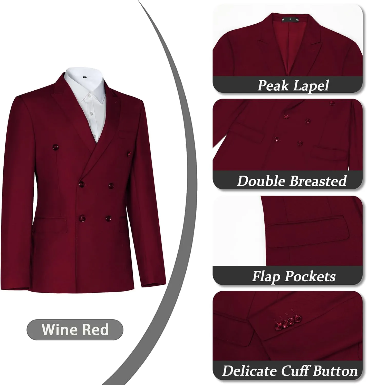 Men Suits Slim Fit 2 Piece Suit for Wedding Peak Lapel Suit Jacket Pants Set Business Formal Suits Prom Tuxedos