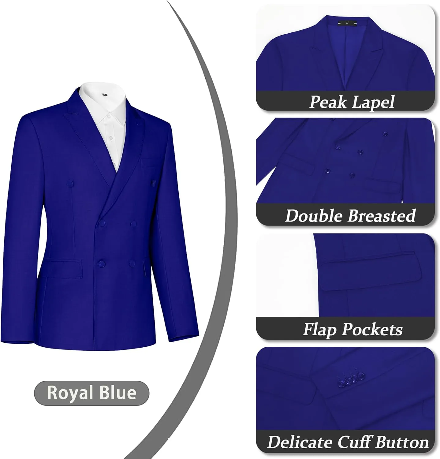 Men Suits Slim Fit 2 Piece Suit for Wedding Peak Lapel Suit Jacket Pants Set Business Formal Suits Prom Tuxedos