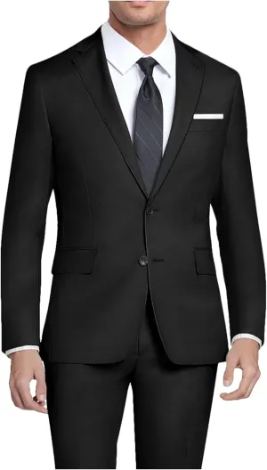 Mens 2 Piece Slim Fit Suit Set Two Button Solid Suit Jacket Pants with Tie Notch Lapel Casual Wedding Suits