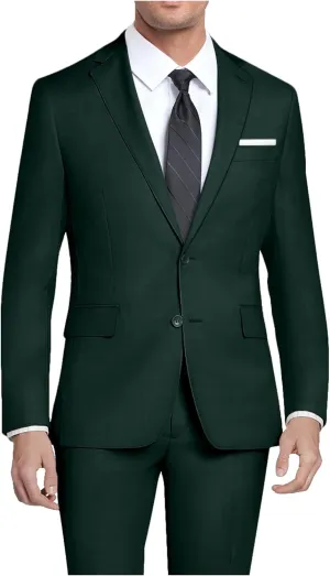 Mens 2 Piece Slim Fit Suit Set Two Button Solid Suit Jacket Pants with Tie Notch Lapel Casual Wedding Suits