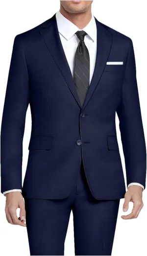 Mens 2 Piece Slim Fit Suit Set Two Button Solid Suit Jacket Pants with Tie Notch Lapel Casual Wedding Suits