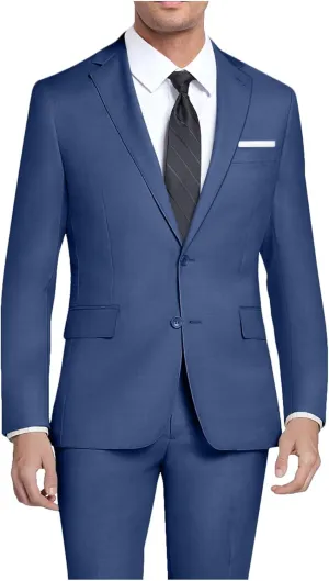 Mens 2 Piece Slim Fit Suit Set Two Button Solid Suit Jacket Pants with Tie Notch Lapel Casual Wedding Suits